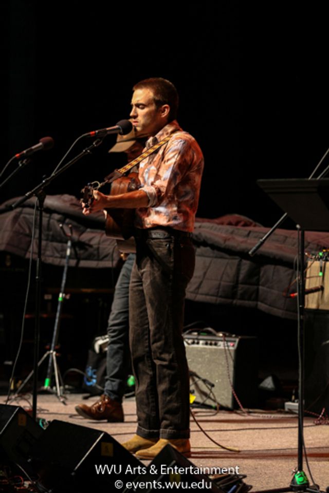 Andrew Combs performing at the WVU Creative Arts Center. Photo by Logan McMasters.