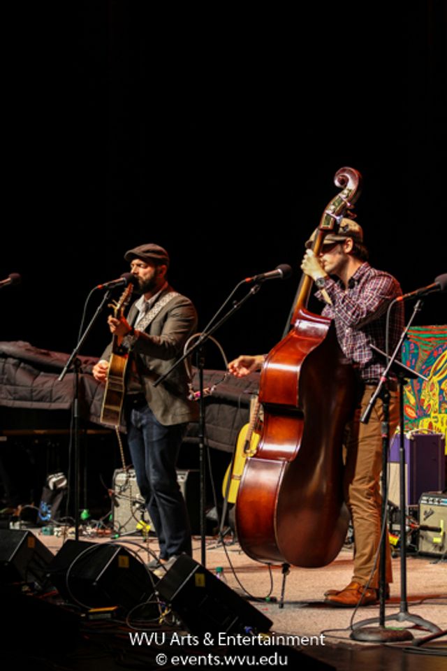 Drew Holcomb and the Neighbors performing at the WVU Creative Arts Center. Photo by Logan McMasters.