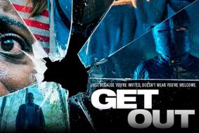 Get Out film poster showing various images in shattered glass