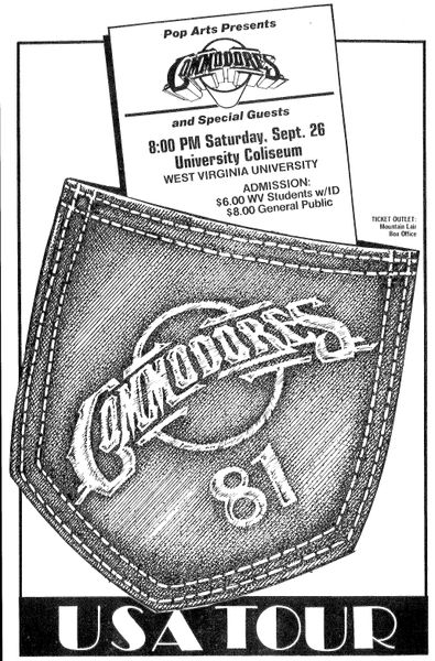 Advertisement for 1981 concert by The Commodores