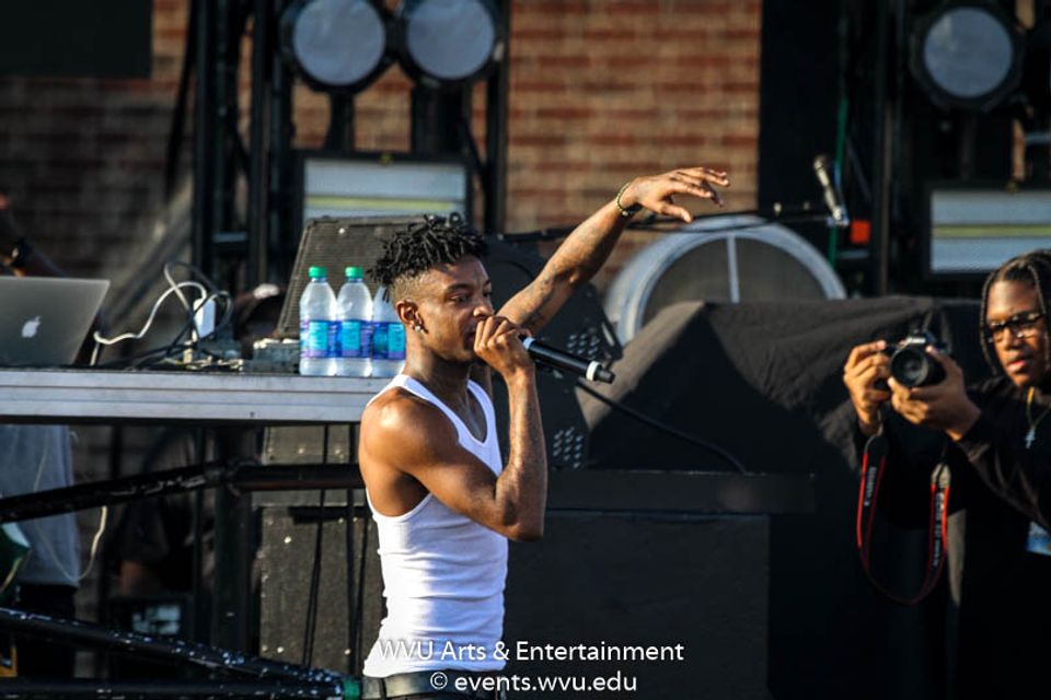 21 Savage performs at FallFest 2017. Photo by Logan McMasters.