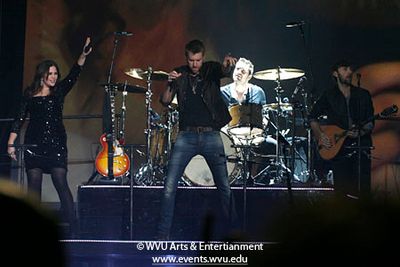Hillary Scott, Charles Kelley and Dave Haywood on stage at the Coliseum in 2011