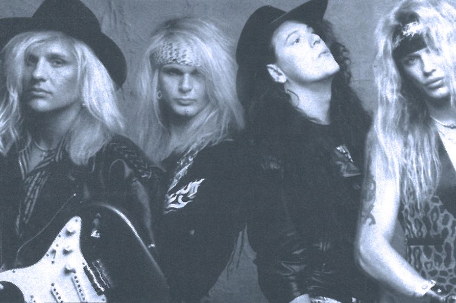Photo of the band members of Poison circa 1991