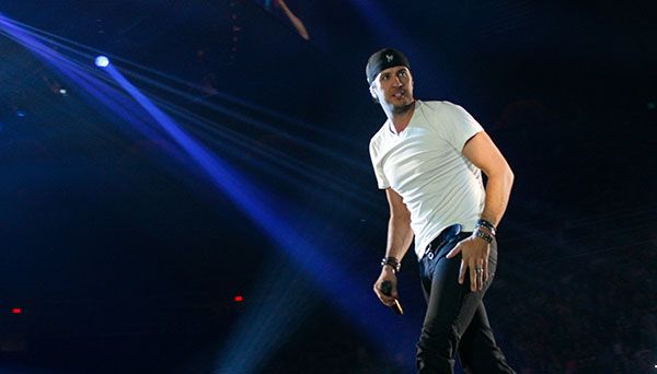 Luke Bryan on stage at the Coliseum