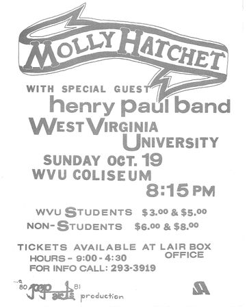 Flier promoting the Molly Hatchet concert