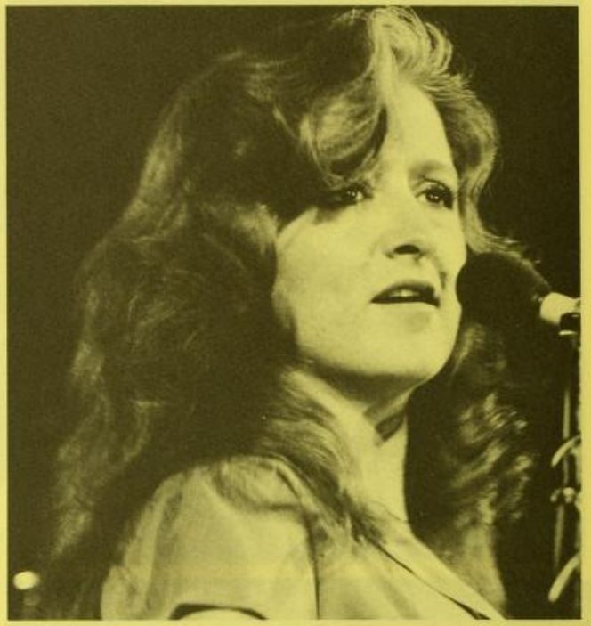 Bonnie Raitt on stage at the Coliseum in 1980. From the Monticola.