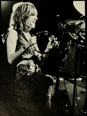 Stevie Nicks on stage at the Coliseum in 1975