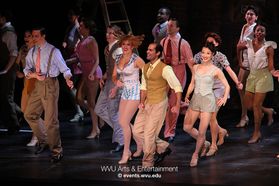 The cast of 42nd Street performing at the WVU Creative Arts Center.