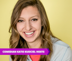  comedian Katie Kusiciel host of Women's History Trivia