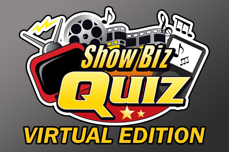 Show Biz Quiz Virtual Edition with movie reel in the background