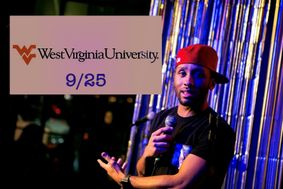 Comedian Anthony Moore promoting his Sept 25 virtual show for WVUp All Night