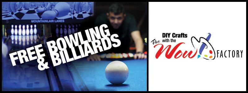 FREE Bowling & Billiards, DIY Crafts with the WOW! Factory