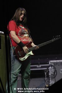 Maya Ford of The Donnas plays guitar at the Coliseum