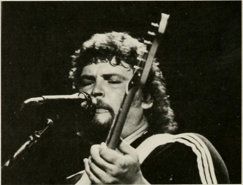Jeff Cook of Alabama on stage at the Coliseum in 1985