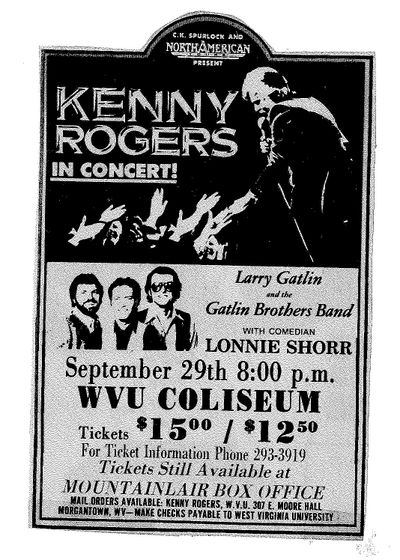 newspaper ad promoting the 1982 concert