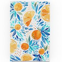 water color painting in oranges and blues