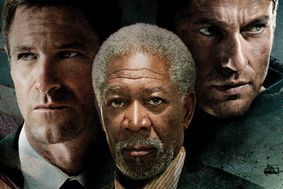 Aaron Eckhart, Morgan Freeman and Gerard Butler in Olympus Has Fallen