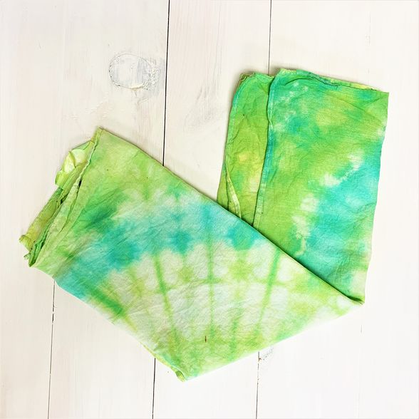 blue and green tie dyed bandana