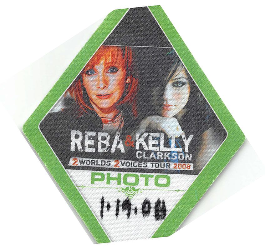 Copy of the photo pass issued to the media for the 2008 Reba and Kelly concert