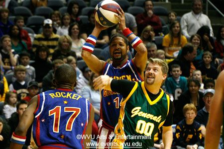 WVAQ's Kevin Connoly playing for the Washington Generals in 2010