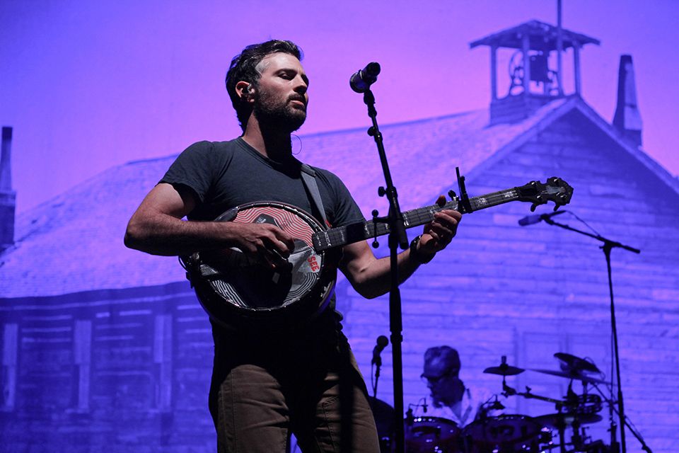 Scott Avett on stage at the Coliseum in 2019