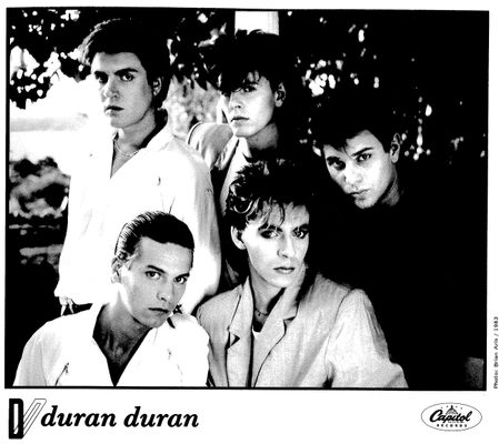 Publicity photo of the members of Duran Duran circa 1984