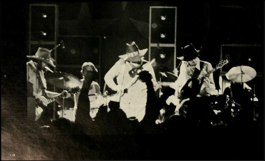 Charlie Daniels Band performing on stage at the Coliseum in 1975. Photo from 1975 Monticola