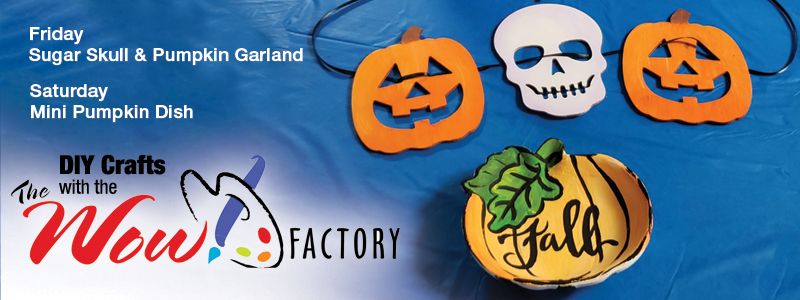 DIY Crafts with the WOW! Factory: Sugar Skull & Pumpkin Garland; Mini Pumpkin Dish