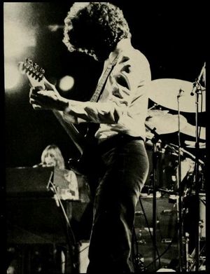 Lindsey Buckingham on stage at the Coliseum in 1975