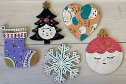 painted wooden ornaments 