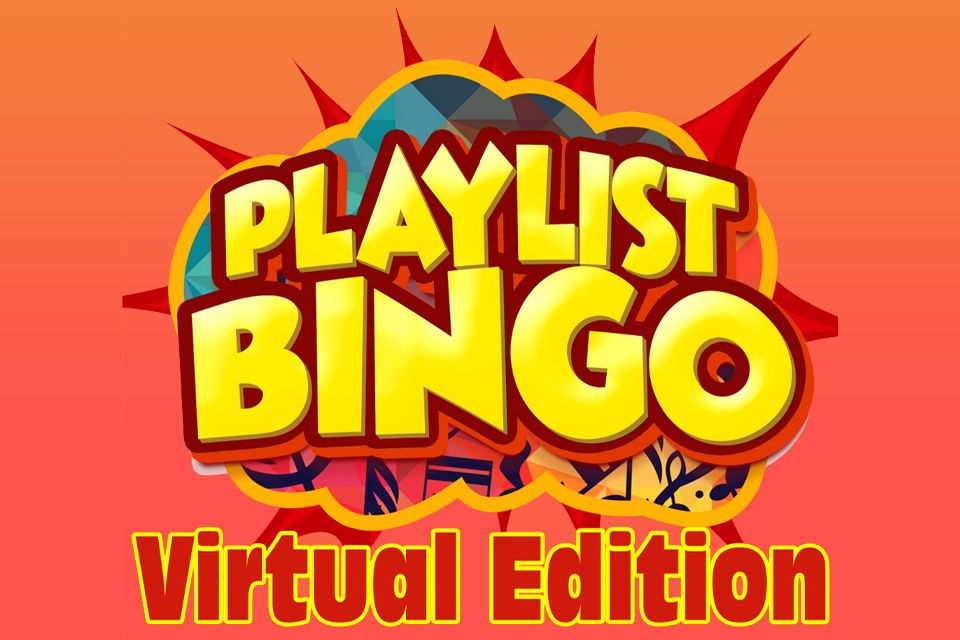Playlist Bingo Virtual Edition with starburst background