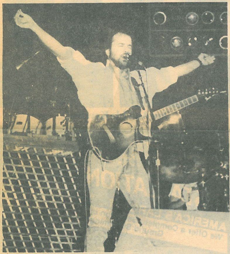 Larry Stewart of Restless Heart performing at the Coliseum in 1988. Photo from Weirton Daily Times. Photographer: Emily Horvat.