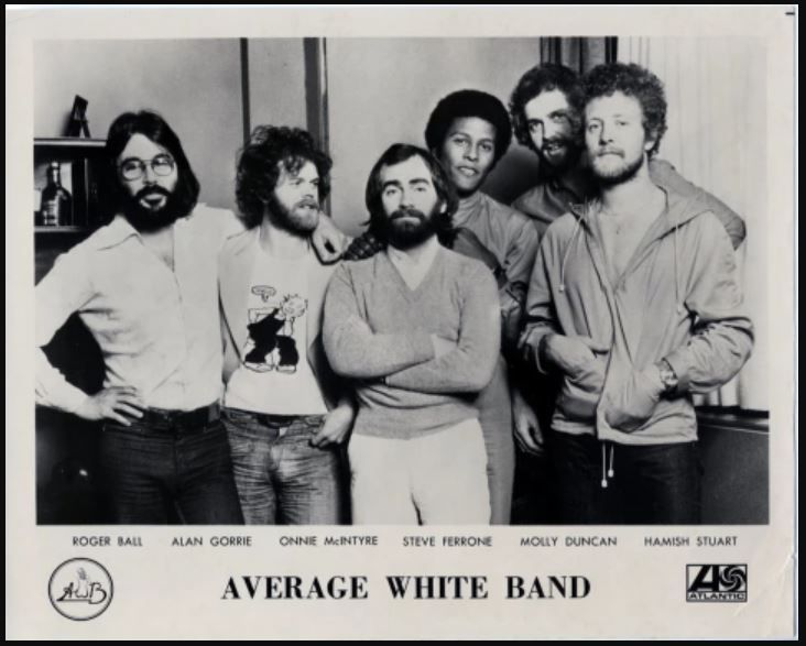 Average White Band black and white publicity photo circa 1977