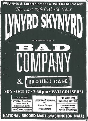 newspaper ad promoting the 1993 concert