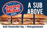 Jersey Mikes A Sub Above with a photo of a sub sandwich cut in four pieces.
