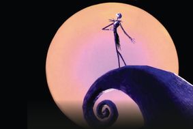 The Nightmare Before Christmas poster art depicting a skeleton in front of a moon