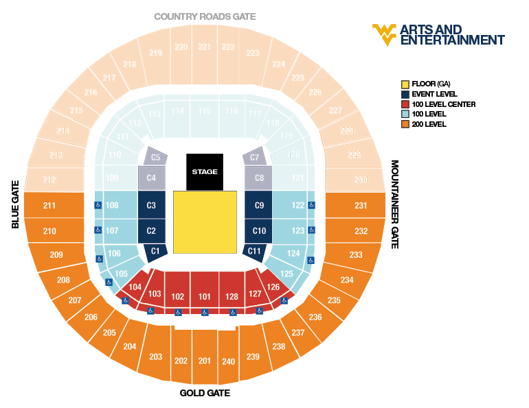 West Virginia University Coliseum Seating Chart