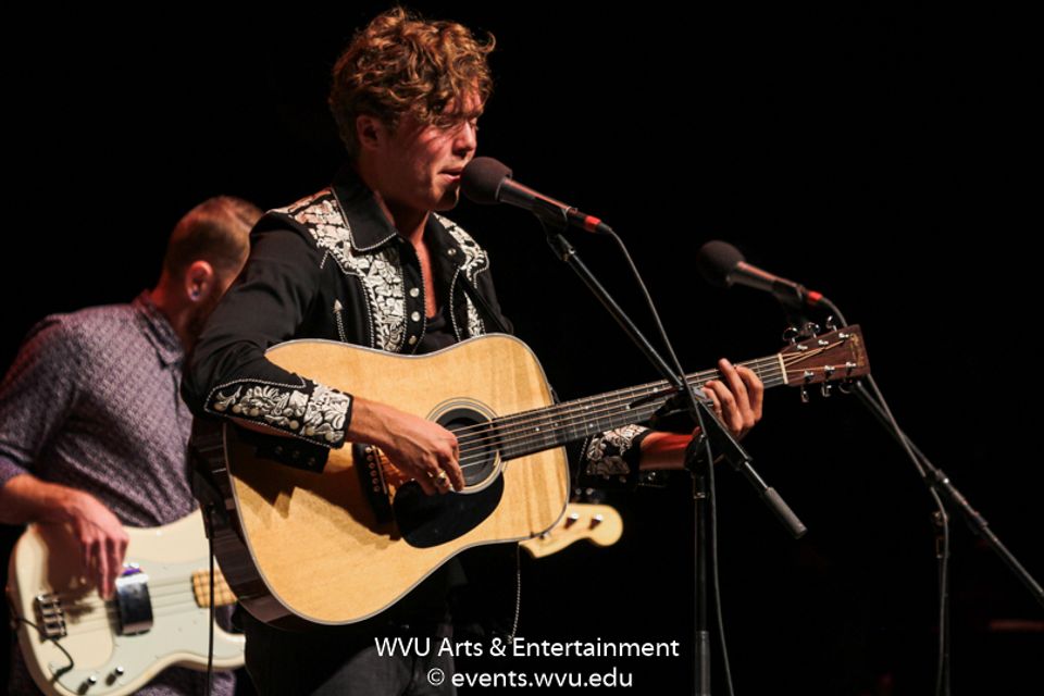 Christian Lopez performing at the WVU Creative Arts Center. Photo by Logan McMasters.