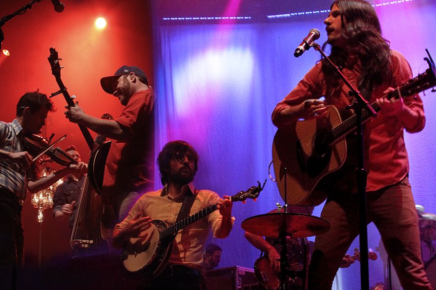The Avett Brothers on stage at the Coliseum in 2014