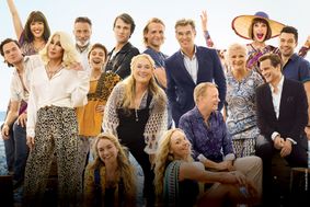 Group photo of the cast of Mamma Mia 2 Here we go again