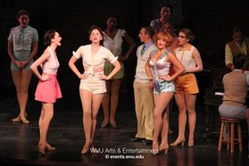 The cast of 42nd Street performing at the WVU Creative Arts Center.