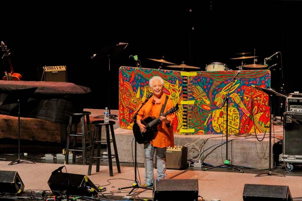 Janis Ian performs on the Lyell B Clay Theatre stage at the WVU Canady Creative Arts Center. Photo by Chase Hughart.