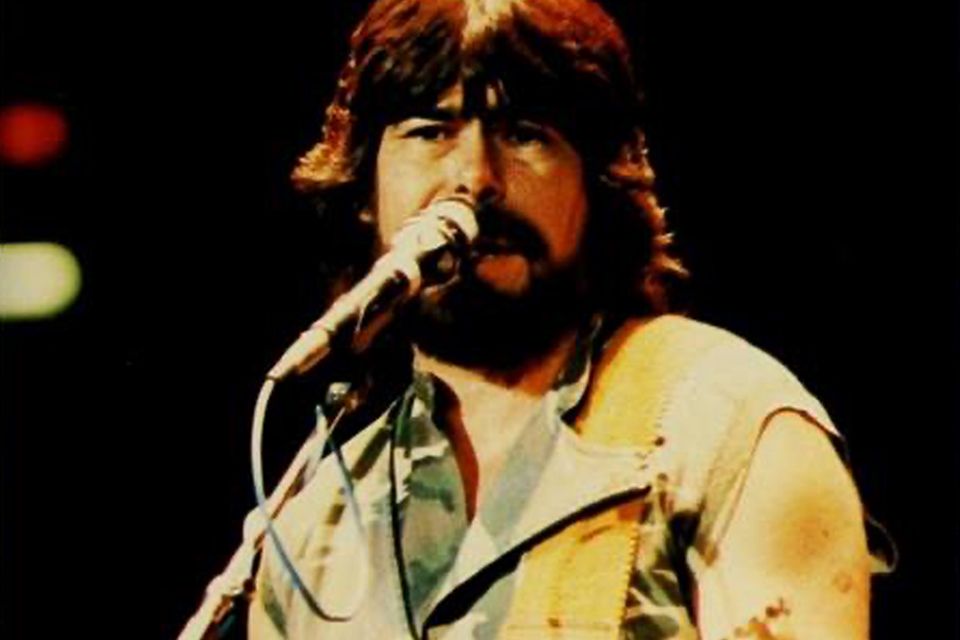 Randy Owen on stage at the WVU Coliseum in 1984. Photo courtesy of the 1984 Monticola